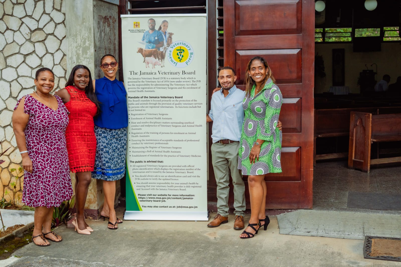 JVMA and Jamaica Veterinary Board representatives gathered outside the church